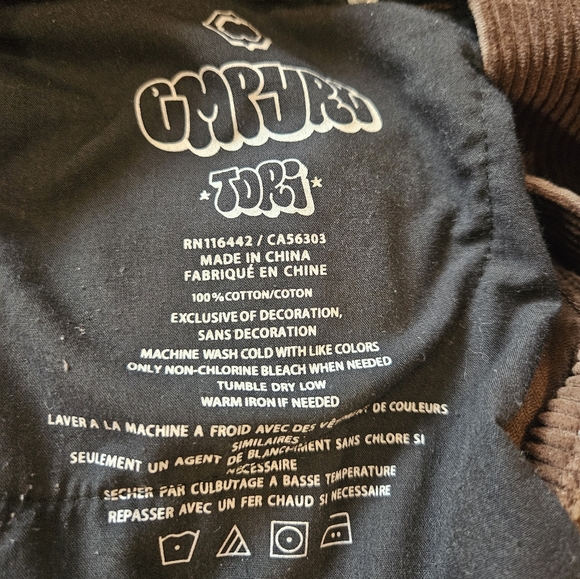 Empyre Pants Womens Size 4 Brown Corduroy High Rise Tori Relaxed Skater Y2K - Picture 5 of 7